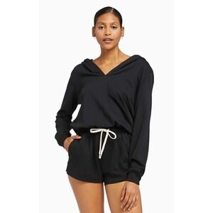 New! Vitamin A Emery Fleece Hoodie Romper Black Women's Size XS  $175